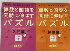 【未使用 】2冊セット 算数と国語を同時に伸ばすパズル 入門編・初級編 小学生のサムネイル