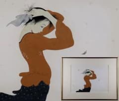 真作保証 中島潔 「ゆらめき」 木版画 直筆サイン有 儚げな女性画 人気作品 m21742044039_1.jpg?1765165657