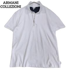 ARMANI COLLEZIONI ハーフジップ ポロシャツ EU XXL 白 - メルカリ