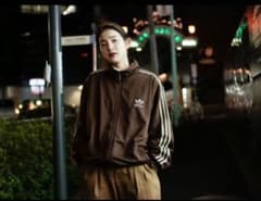 在原みゆ紀着用　adidas 90s トラックジャケット　銀タグ　ブラウンのサムネイル