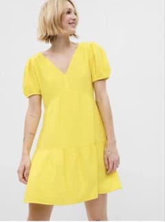 GAP クリンクルガーゼ 袖コンシャス ティアードミニワンピースのサムネイル
