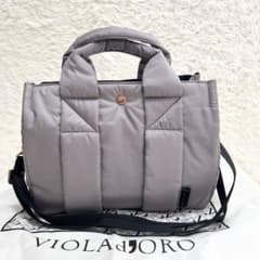 極美品 ヴィオラドーロ GINO ボンディングタフタトートバッグ 2way 