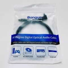 片側L型光デジタルケーブル 90度光ファイバーケーブル 調整可直角360°回転