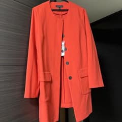 早い者勝ち！UNIQLOノーカラーコート（オレンジ）のサムネイル