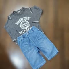 キッズ 長袖Tシャツ デニムパンツ セット