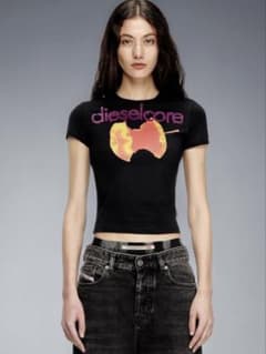 DIESEL dieselcore 半袖 Tシャツ ブラック リンゴ フロッキーのサムネイル