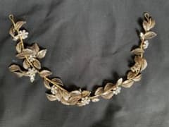 ヘッドドレス　ヘッドアクセ　髪飾り　金アクセ　ブラウン　茶色のサムネイル