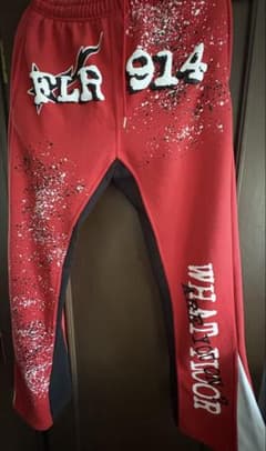 FLR 914 スウェットパンツ レッド ブラックのサムネイル