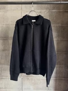 O代官山別注 crepuscule ブルゾンニット ダブルジップ グレーブラック O代官山別注 crepuscule ブルゾンニット ダブルジップ グレーブラック