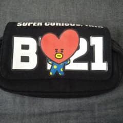 BT21TATA 파우치 블랙 펜 케이스 붓 상자 BTS V 하트