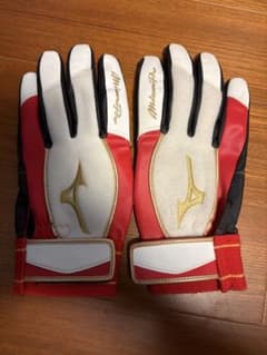ミズノプロ バッティンググローブ レッド×ホワイト×ブラックのサムネイル