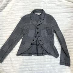 コムデギャルソン　春　ジャケット スプリングジャケット S 千鳥格子　グレー　黒 コムデギャルソン 春 ジャケット スプリングジャケット S 千鳥格子