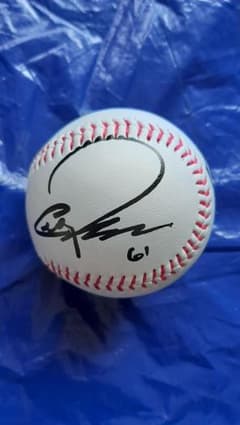 オリックス バファローズ パク チャンホ #61 直筆 サイン ロゴ ボール 