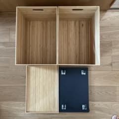 【旧品】  MUJI 無印良品 重なる竹材長方形ボックス キャスター台セットのサムネイル