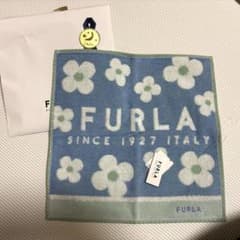FURLA タオルハンカチ ブルー 花柄のサムネイル