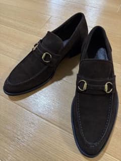 未使用に近い GUCCI ビットローファー スエード ブラウン 39 1/2 