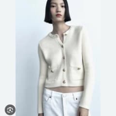 ZARA / ゴールドボタンニットカーディガンのサムネイル