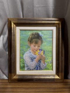 油彩画 すみれ F3号 麻100％キャンバス 額装済 作家サインあり 絵画 油彩画 すみれ F3号 麻100％キャンバス 額装済 作家サインあり 絵画