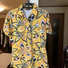 LOUDMOUTH レディース ゴルフシャツ 花柄 イエロー Lのサムネイル