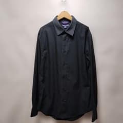 ギャップ プレミアム メンズ 平織り綿100素材アクセントに紫色使い長袖シャツS