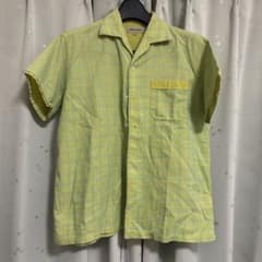 TRANS CONTINENTS 半袖シャツ チェック柄 イエロー ブルー好配色