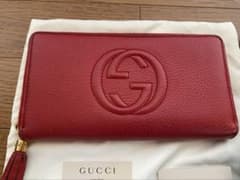値下げしました【美品】GUCCI 長財布 レッド ソーホー ラウンド