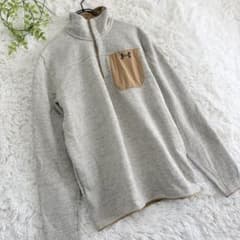 アンダーアーマー ハーフジップフリース LG L相当 グレー 切替 ロゴ刺繍