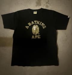 A BATHING APE カモフラロゴ Tシャツ ブラック Lのサムネイル