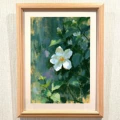 白い花 油絵風のサムネイル