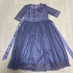 パープル レースドレス リボン付きのサムネイル