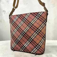 美品 バーバリーブルーレーベル ショルダーバッグ ノバチェック ピンク