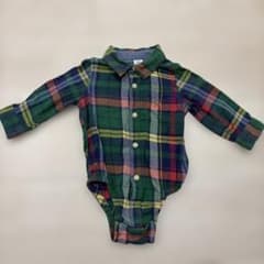〖 Baby Gap 〗チェック柄シャツスタイルのロンパースのサムネイル