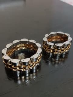 SS×K18YG コンビ ジュエリーリング 2点セット (ペアリング)のサムネイル