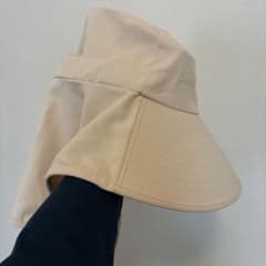 日よけ付き ハット ベージュ UVカット アウトドアのサムネイル