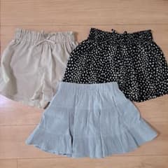 ★3点まとめ売り★140 スカート ショーパン GU SHEIN 短パン 女の子のサムネイル