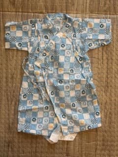 ベビー甚平 青色系 チェック柄 80cmのサムネイル