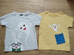 めがねウサギのTシャツ・おばけのてんぷらTシャツ 2枚セット 100のサムネイル
