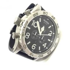 ニクソンNIXON ★クロノレザーBLACK /300m防水のサムネイル