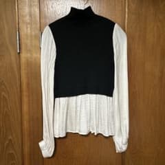 長袖　ニット　ブラウス　レイヤー　タートルネックのサムネイル