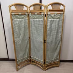 昭和レトロ　ヴィンテージラタン　3連パーテーション