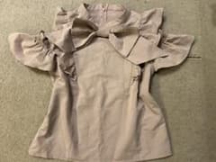 evelyn エブリン 半袖ブラウス くすみピンク リボン ビジュー 量産系のサムネイル