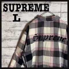 【最高デザイン】シュプリーム　刺繍ロゴ入　フェード加工　シャツジャケット　L 超人気デザイン】シュプリーム☆ブルゾン☆センター刺繍ロゴ☆チェック