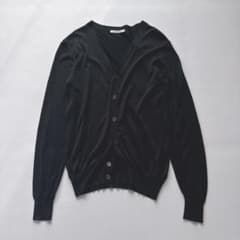 定番】シルク SLOANE 18G天竺シルク Vカーディガン ユニセックス