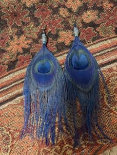 【ピアス】ピーコック青　ダンスにも　ハンドメイドのサムネイル