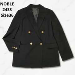 24AW NOBLE 金ボタン ダブル テーラード ジャケット ブラック 36