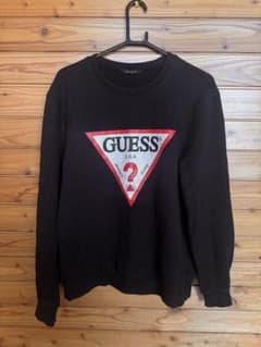 GUESS ブラック トライアングルロゴ スウェットのサムネイル