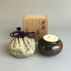 笹田有祥 大海 茶入 仕覆 京焼 茶道具 濃茶器 茶入 共箱付 - メルカリ