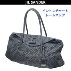 JIL SANDER ジルサンダー イントレチャート トートバッグ 黒系 - メルカリ