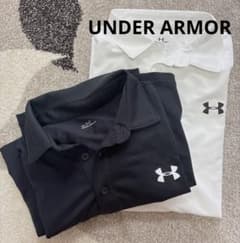 UNDER ARMOUR ポロシャツ ブラック XXL ゴルフウェア　黒 白のサムネイル