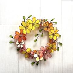 花のリース アメリカンフラワーワイヤークラフトディップフラワー